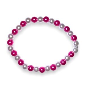 3 FOR $20 HANDCRAFTED Silver & Pink Beaded Bracelet